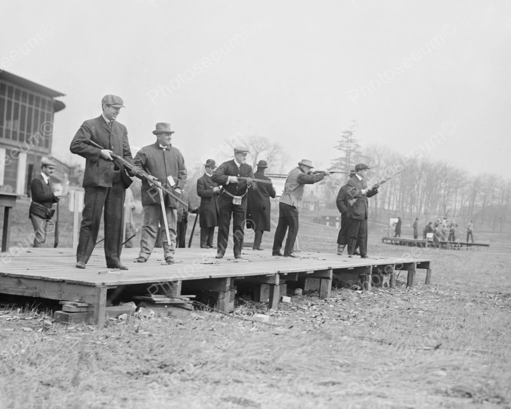 Men Practise Trap Shooting 1900s 8x10 Reprint Of Old Photo Photoseeum